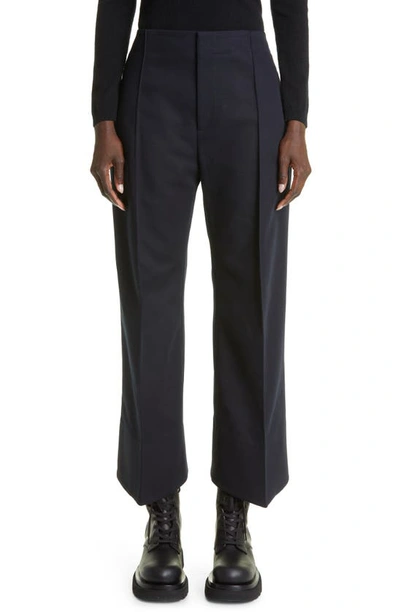 Bottega Veneta Double Cotton Canvas Pants With Curved Legs In Space