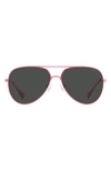 Polaroid 60mm Polarized Aviator Sunglasses In Pink/ Grey Polarized