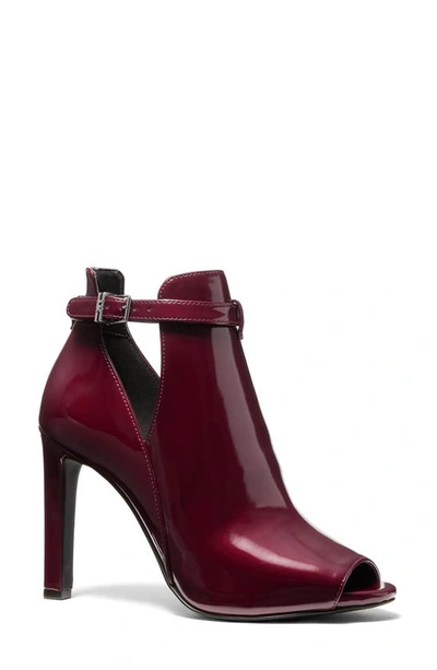 Michael Michael Kors Lawson Open Toe Bootie In Merlot