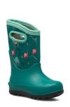 Bogs Kids' Neo-classic Good Dino Insulated Waterproof Winter Boot In Teal Multi