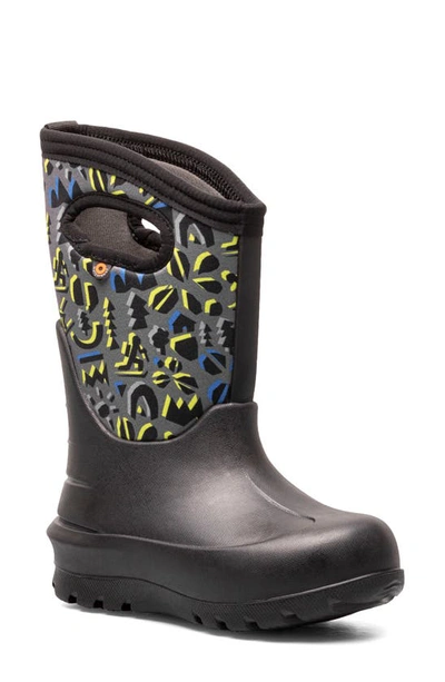 Bogs Kids' Neo-classic Adventure Insulated Waterproof Winter Boot In Black Multi