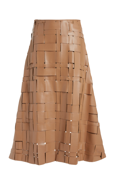 A.w.a.k.e. Multi-strap Faux-leather A-line Skirt In Neutral