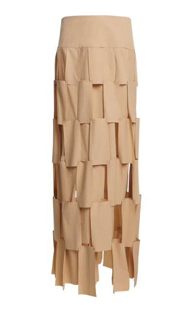A.w.a.k.e. Maxi Multi Rectangle Double-layered Skirt In Neutral