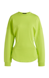 A.w.a.k.e. A. W.a. K.e. Mode Long Sleeve Jersey Top W/ Cut-out Detail Acid Lime In Green