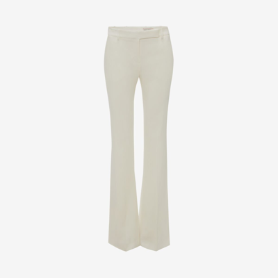 Alexander Mcqueen Narrow Bootcut Trousers In Light Ivory