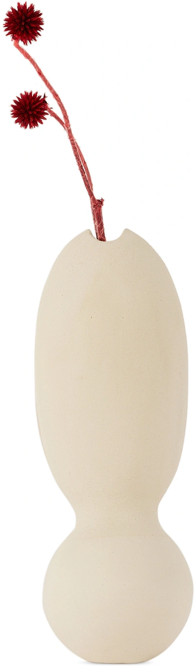 Iaai Off-white Itera Vase In Raw White Clay