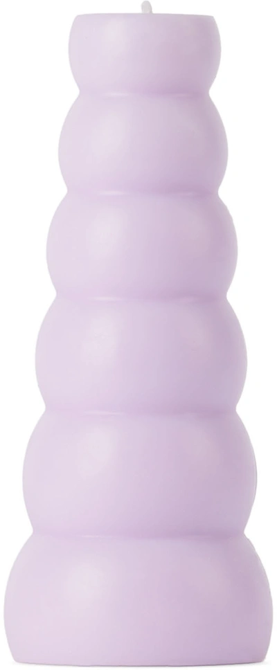 Soft-geometry Purple Tall Gola Candle