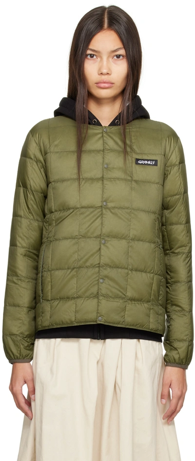Gramicci Khaki Taion Edition Inner Down Jacket In Olive