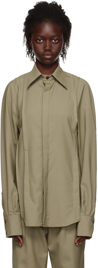 Bianca Saunders Khaki Desso Shirt In Khaki Green