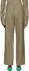 Bianca Saunders Khaki Macho Trousers In Khaki Green