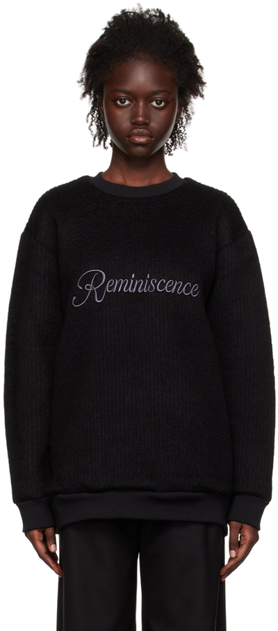 J Koo Black Embroidered Sweatshirt