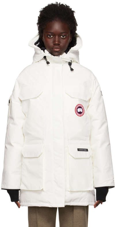 Canada Goose White Expedition Down Jacket In 433 N.star Wh/bl De