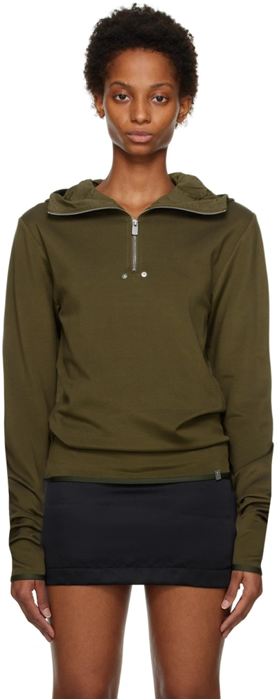 Alyx Khaki Half-zip Hoodie In Military