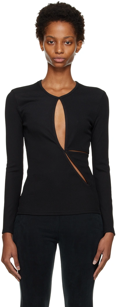 Christopher Esber Black Anglaise Long Sleeve T-shirt