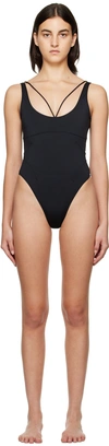 Jacquemus Minimalist One-piece Swimsuit With Crossback Straps In 990 Black