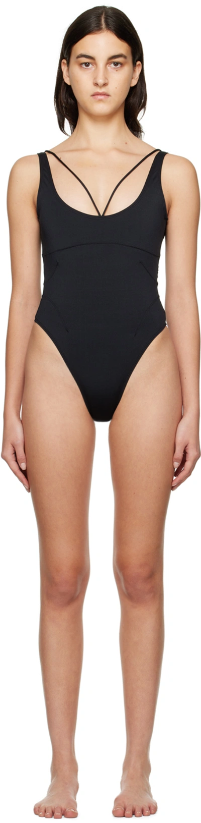 Jacquemus Strappy Scoop-back Swimsuit In Black