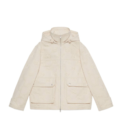 Gucci Jumbo Gg Canvas Puffer Jacket In White