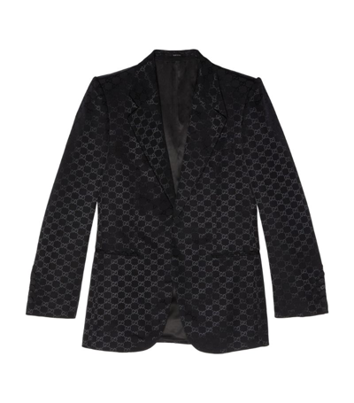 Gucci Gg Cotton Viscose Formal Jacket In Black