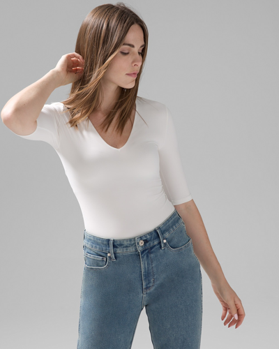 White House Black Market Whbm®forme Elbow-sleeve Top In White