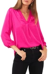 Vince Camuto Rumple Fabric Blouse In Pomegranate