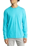 Tommy Bahama Bali Beach Long Sleeve Cotton T-shirt In Bermuda Seas