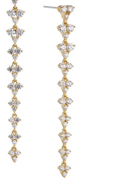 Nadri Pavé The Way Cubic Zirconia Linear Drop Earrings In Gold