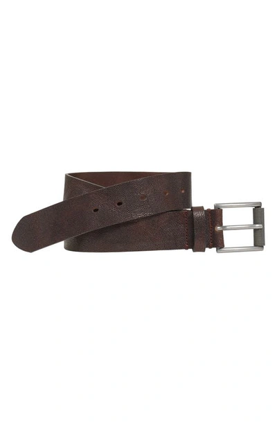 Johnston & Murphy Distressed Leather Belt In Brown