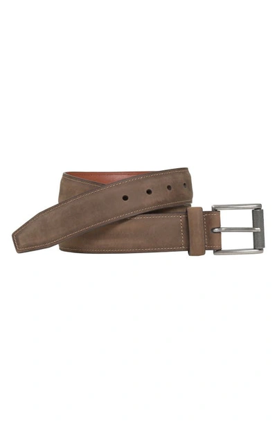 Johnston & Murphy Men's Casual Oiled Leather Belt In Brown