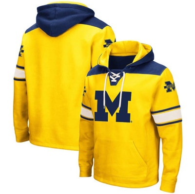 Colosseum Maize Michigan Wolverines 2.0 Lace-up Pullover Hoodie
