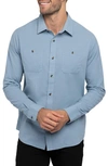 Travismathew Cloud Flannel Button-up Shirt In Faded Denim