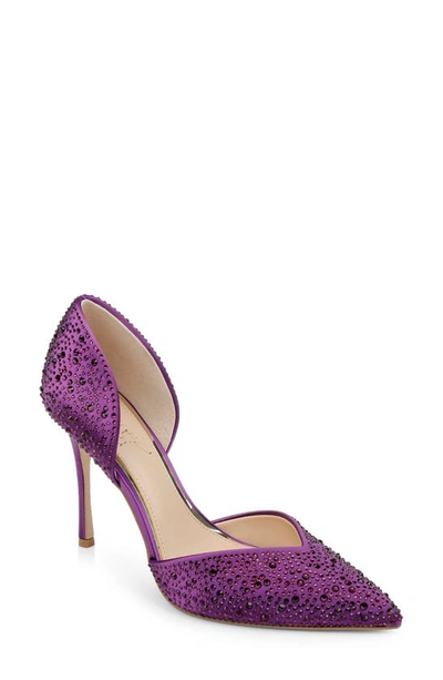 Jewel Badgley Mischka Women's Grace Evening Pump Women's Shoes In Purple Satin