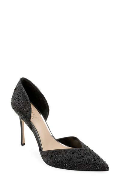 Jewel Badgley Mischka Women's Grace Evening Pump Women's Shoes In Black Satin