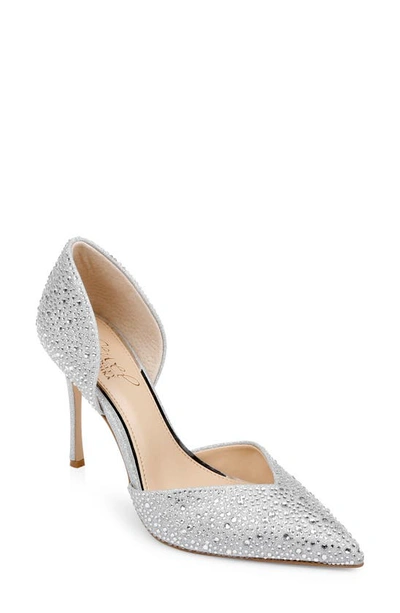 Jewel Badgley Mischka Women's Grace Evening Pump Women's Shoes In Silver Glitter