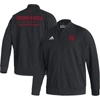 Adidas Originals Adidas Black Nebraska Huskers Ireland Sideline Woven Primeblue Full-zip Bomber Jacket In Black