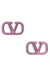 Valentino Garavani V Logo Earrings In Pink