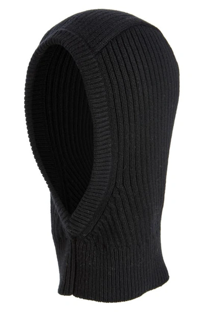 Rag & Bone Mara Rib Merino Wool & Organic Cotton Blend Balaclava In Black