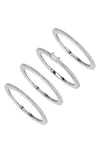 Nadri Pave The Way Set Of 4 Cubic Zirconia Stacking Rings In Silver