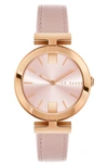 TED BAKER DARBEY 2H LEATHER STRAP WATCH, 36MM