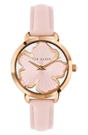 TED BAKER LILABEL LEATHER STRAP WATCH, 36MM