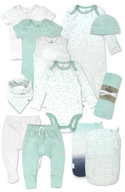 Honest Baby 12-piece Welcome Home Gift Set In Twinkle Star White/ Sage