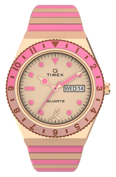 Timex Q  X Bcrf Bracelet Watch, 36mm In Rose Gold/ Pink