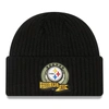 NEW ERA YOUTH NEW ERA BLACK PITTSBURGH STEELERS 2022 SALUTE TO SERVICE KNIT HAT