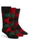 Polo Ralph Lauren 3-pack Argyle Socks In Bkgrn