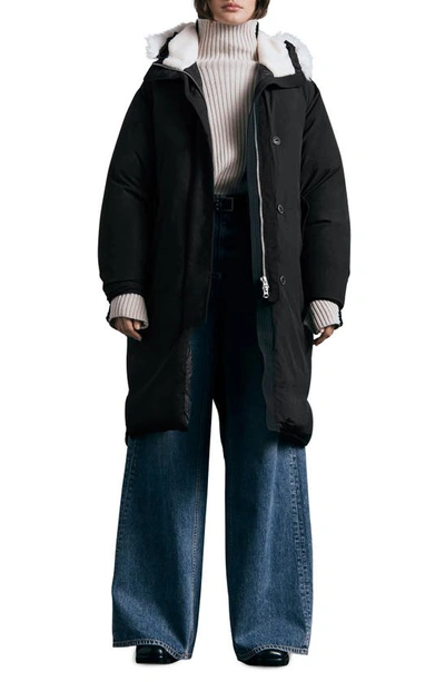 Rag & Bone Rae Oversized Nylon Puffer Coat In Black