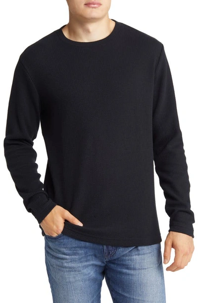 Travismathew Cloud Waffle Crewneck Tee In Black