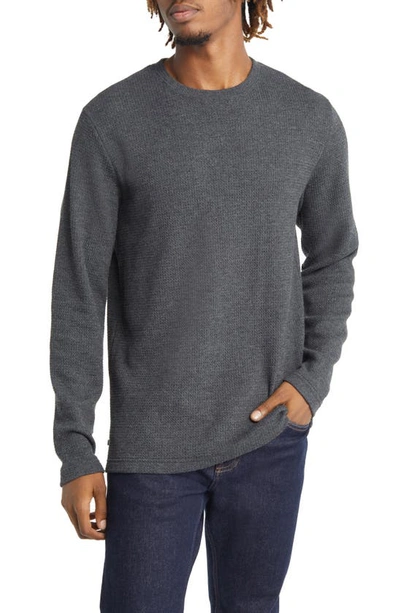 Travismathew Cloud Waffle Crewneck Tee In Charcoal