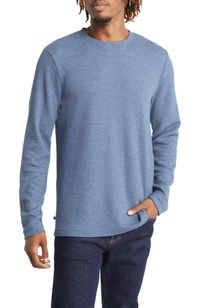 Travismathew Cloud Waffle Crewneck Tee In Vintage Indigo