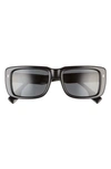Burberry 55mm Rectangular Sunglasses In Dark Grey