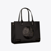 Tory Burch Ella Logo Recycled Nylon Tote Bag In Black