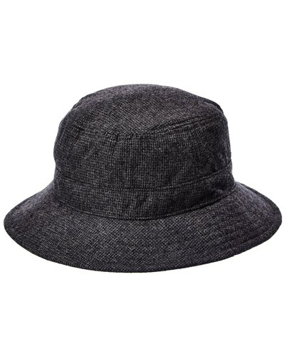 Hat Attack Plaid Wool-blend Bucket Hat In Grey